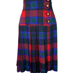 Yves Saint Laurent Rive Gauche Late '70s/ Early '80s Plaid  Silk Blouse + Pleated Wool Skirt Set SKIRT FRONT 4/11