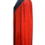  Jean Paul Gaultier Femme Scarlet Red Velvet Dress with Black Leather Yoke SIDE 3/8