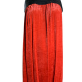  Jean Paul Gaultier Femme Scarlet Red Velvet Dress with Black Leather Yoke FRONT 1/8