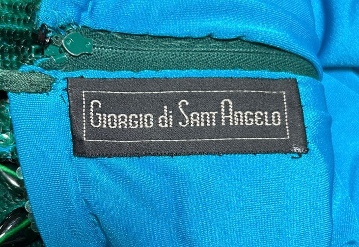 Girorgio di Sant Angelo '80s Emerald Sequin and Chiffon Four Piece Ensemble 15/15