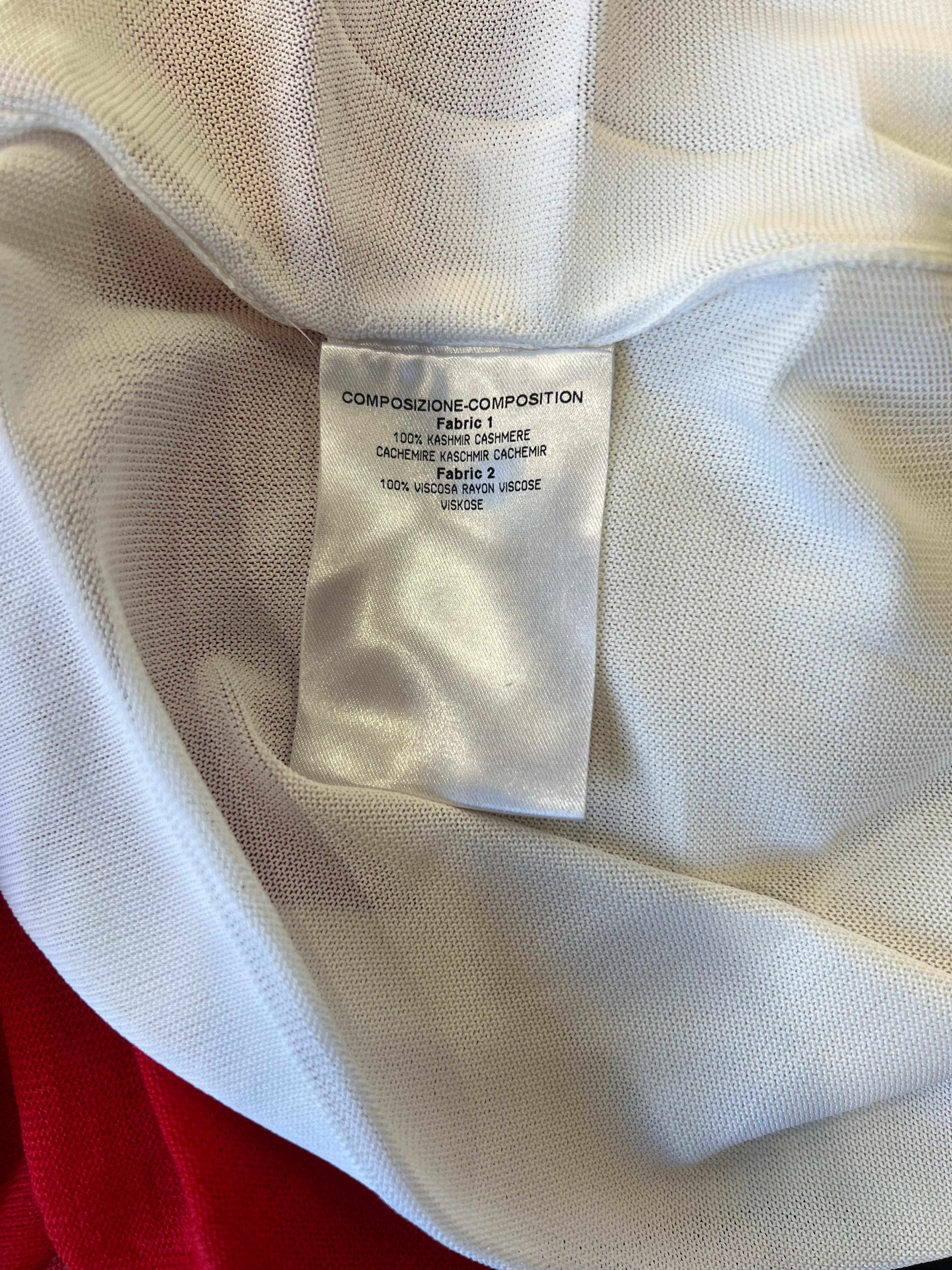 Gucci Red & White Cashmere Tank CARE TAG PHOTO 6 OF 6