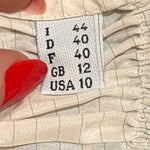 Jean Paul Gaultier Femme 2000's Cream Pin Striped Ruched Blouse, tag