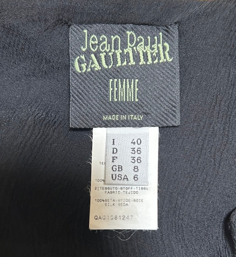 Gaultier FEMME Silk Dress with Ruched Front Braid Dress TAG PHOTO 6 OF 6