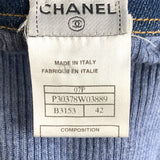 Chanel 2007 Ribbed Heather Blue Denim Trimmed Vest, label