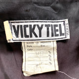 Vickey Tiel 1980's Gold and Black Paint Stroke Strapless Mini Dress LABEL 9/9