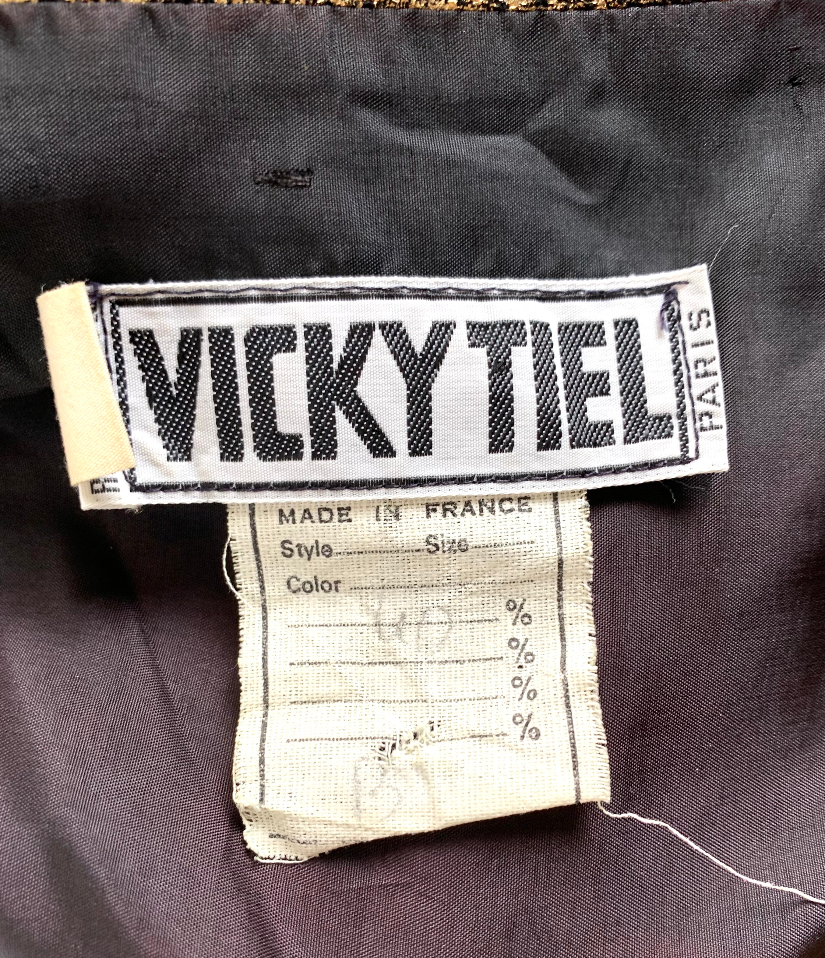 Vickey Tiel 1980's Gold and Black Paint Stroke Strapless Mini Dress LABEL 9/9