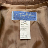 Mugler Heather Brown Flecked Pinstripe Pant Suit Ensemble, label