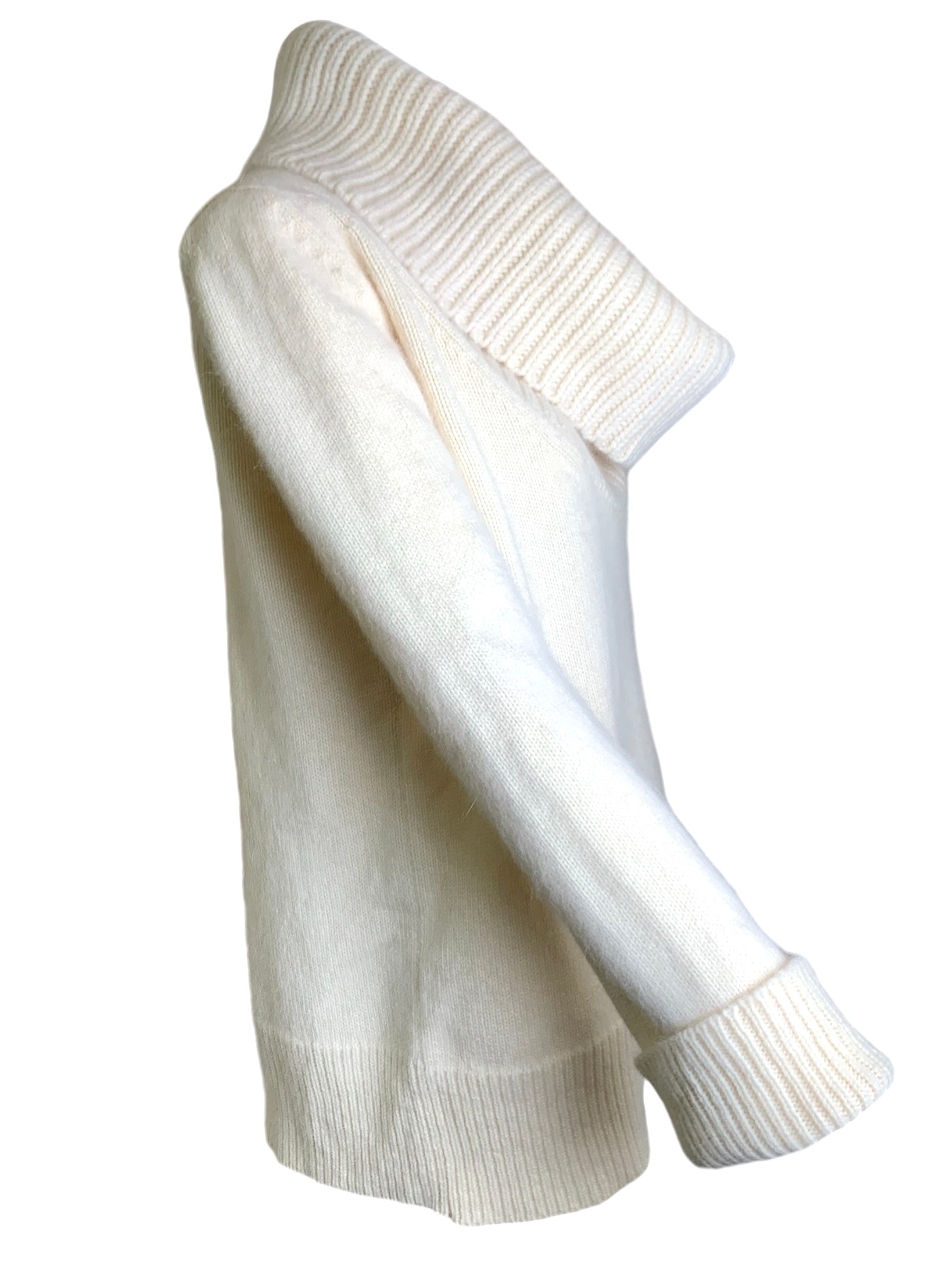 Alexander McQueen Cream Chunky Knit Turtle Neck Angora Wool Sweater SIDE CUFFED 4/7