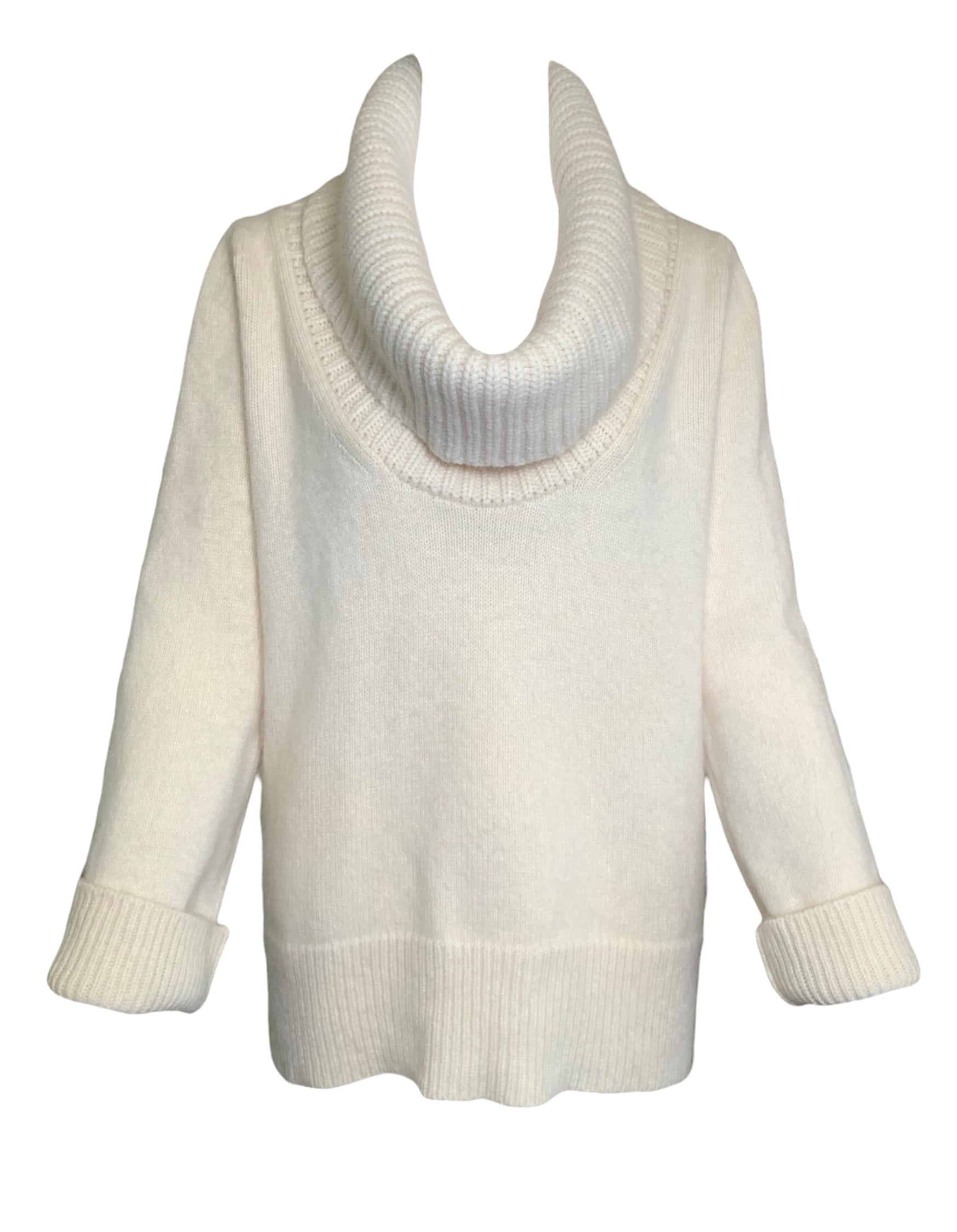 Alexander McQueen Cream Chunky Knit Turtle Neck Angora Wool Sweater FRONT 1/7