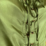 Yves Saint Laurent F/W '04 Tom Ford Olive Green Silk Lace Up Safari Blouse LACE UP DETAIL 7/10