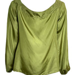 Yves Saint Laurent F/W '04 Tom Ford Olive Green Silk Lace Up Safari Blouse BACK 6/10