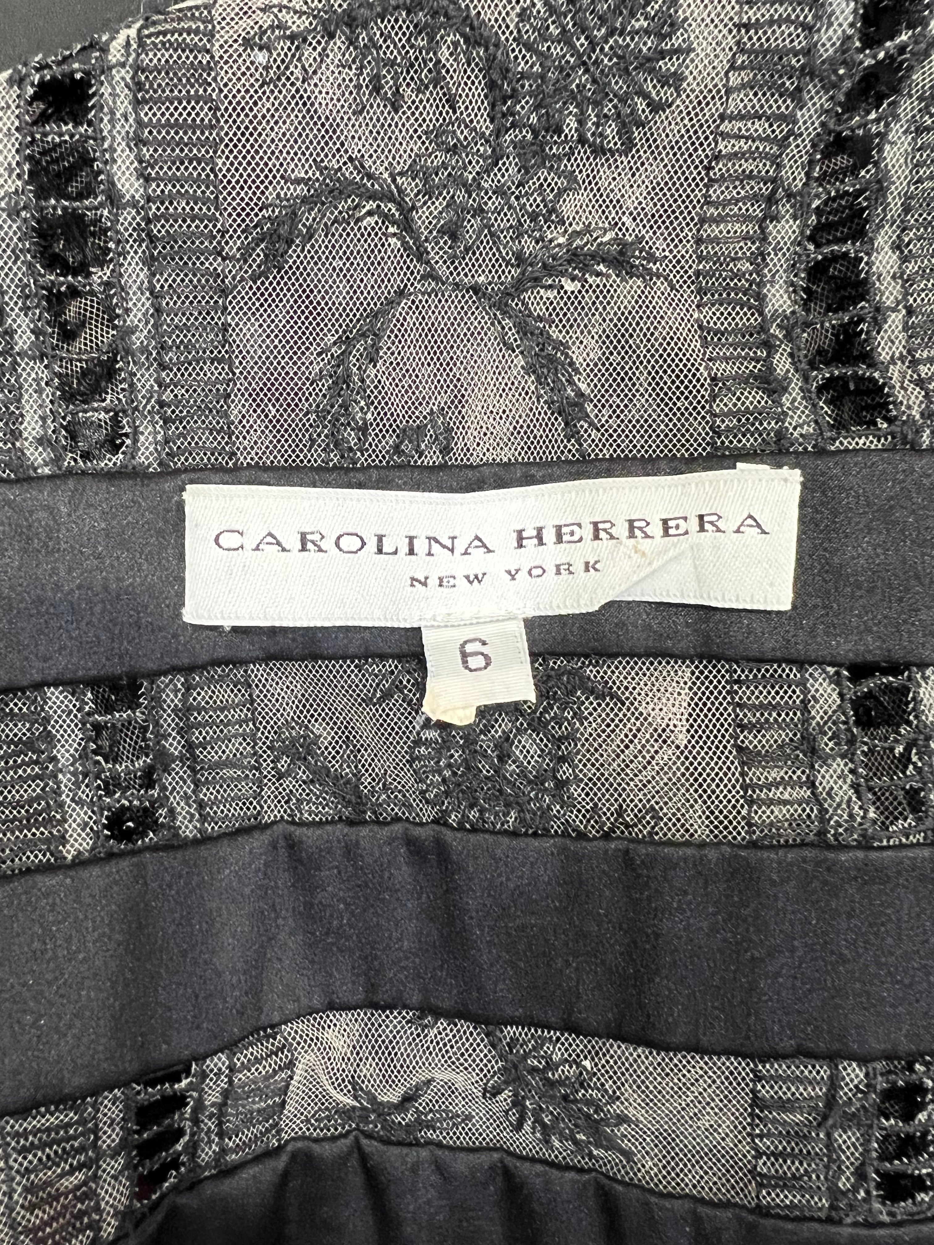 Caroline Herrera Black Gown with Sheer Beaded Back LABEL 6/6