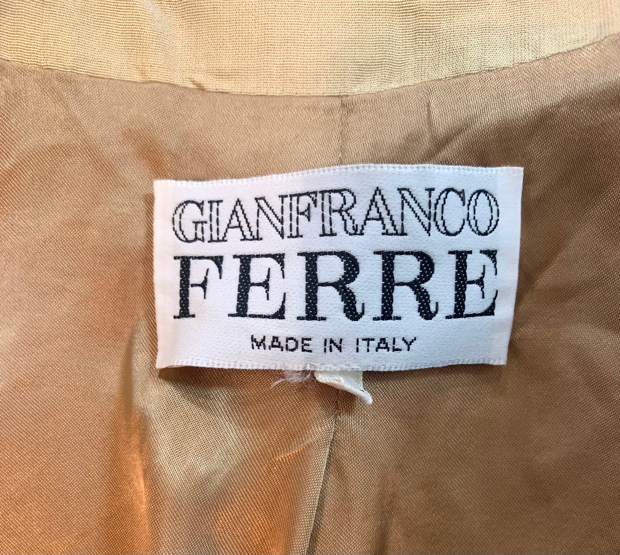 Gianfranco Ferre 1990s Sand Colored  Wrap Trench Coat LABEL 6 of 6
