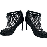  Gucci Black Eline Leather Cage Stiletto Booties OUTTER SIDE 4/9