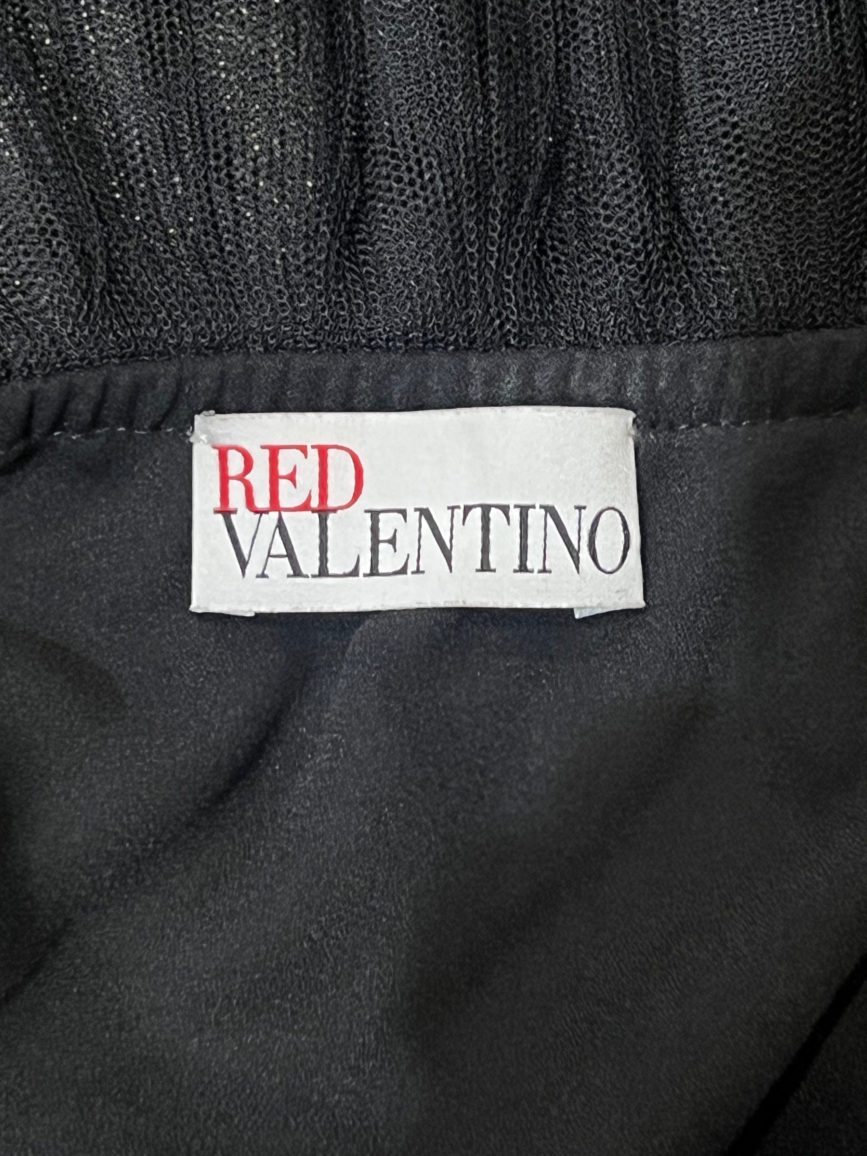 Valentino Red Label Black Ruffled Tulle Tiered Dress, label