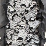 Alexander McQueen S/S 2012 Black Silk Ruffle and Lace Bodice Gown, back detail