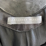 Alexander McQueen S/S 2012 Black Silk Ruffle and Lace Bodice Gown, label