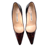 Manolo Blahnik Tortoise Shell Brown Vinyl Pumps TOP 3/9