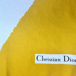 Christian Dior 1980's Yellow and Blue Geometric Flower Print Square Silk Scarf, signature