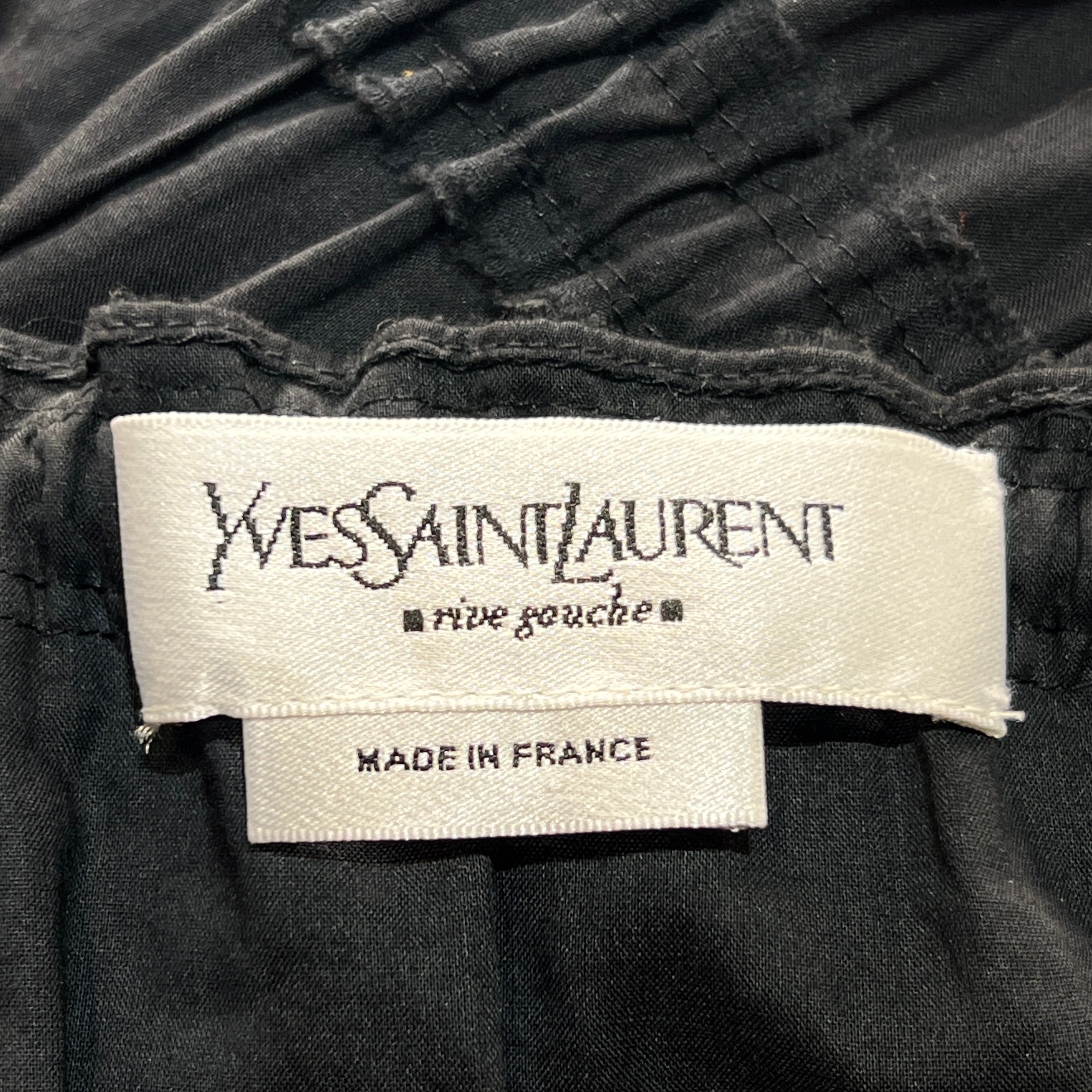 Yves Saint Laurent F/W 2001 Black Cotton Asymmetric Skirt, label