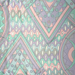 Pucci 60s Geometric Grey, Pale Pink, and Turquoise Printed Silk Square Scarf PRINT DETAIL 3/7