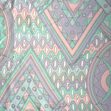 Pucci 60s Geometric Grey, Pale Pink, and Turquoise Printed Silk Square Scarf PRINT DETAIL 3/7