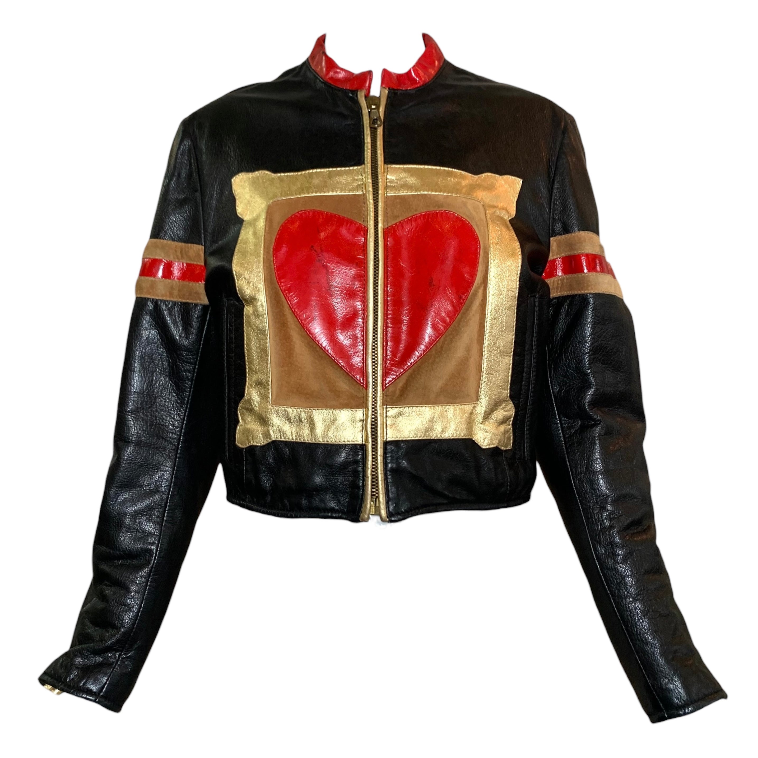 Moschino F/W 1990/1991 "Art Is Love" Leather Bomber Jacket