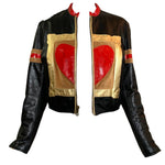 Moschino F/W 1990/1991 "Art Is Love" Leather Bomber Jacket, front open