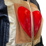 Moschino F/W 1990/1991 "Art Is Love" Leather Bomber Jacket, detail