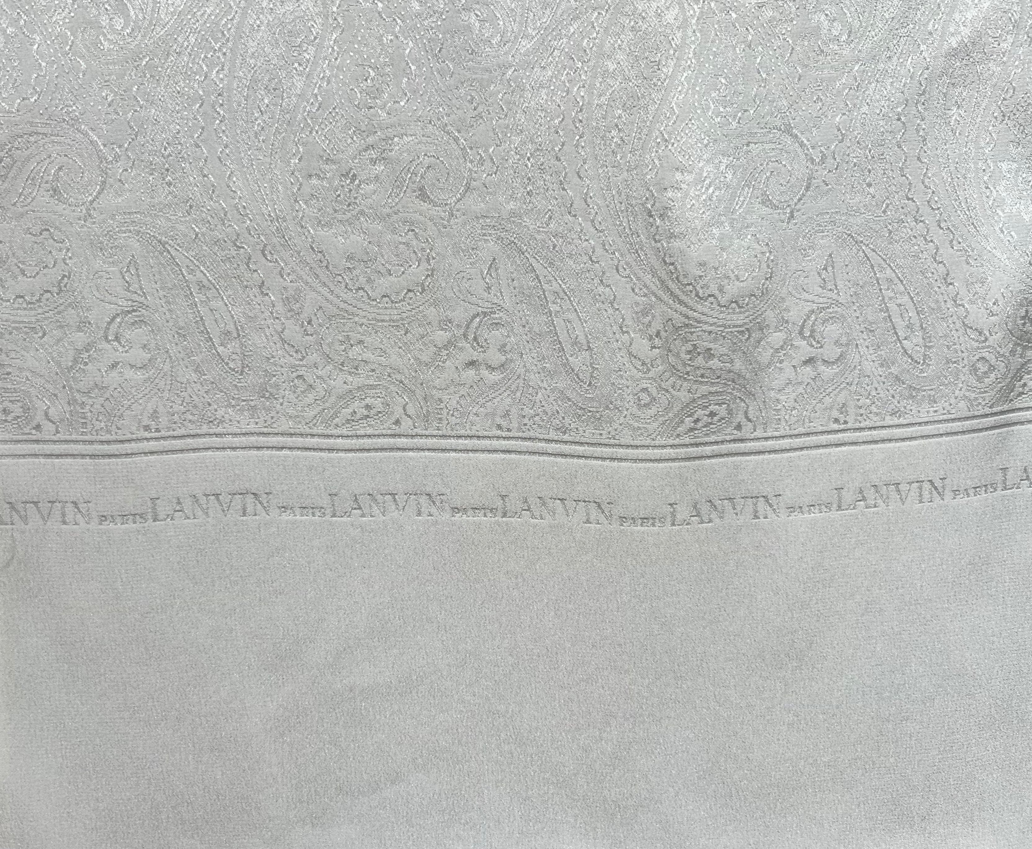 Lanvin Cream Paisley Silk Jacquard Scarf, detail