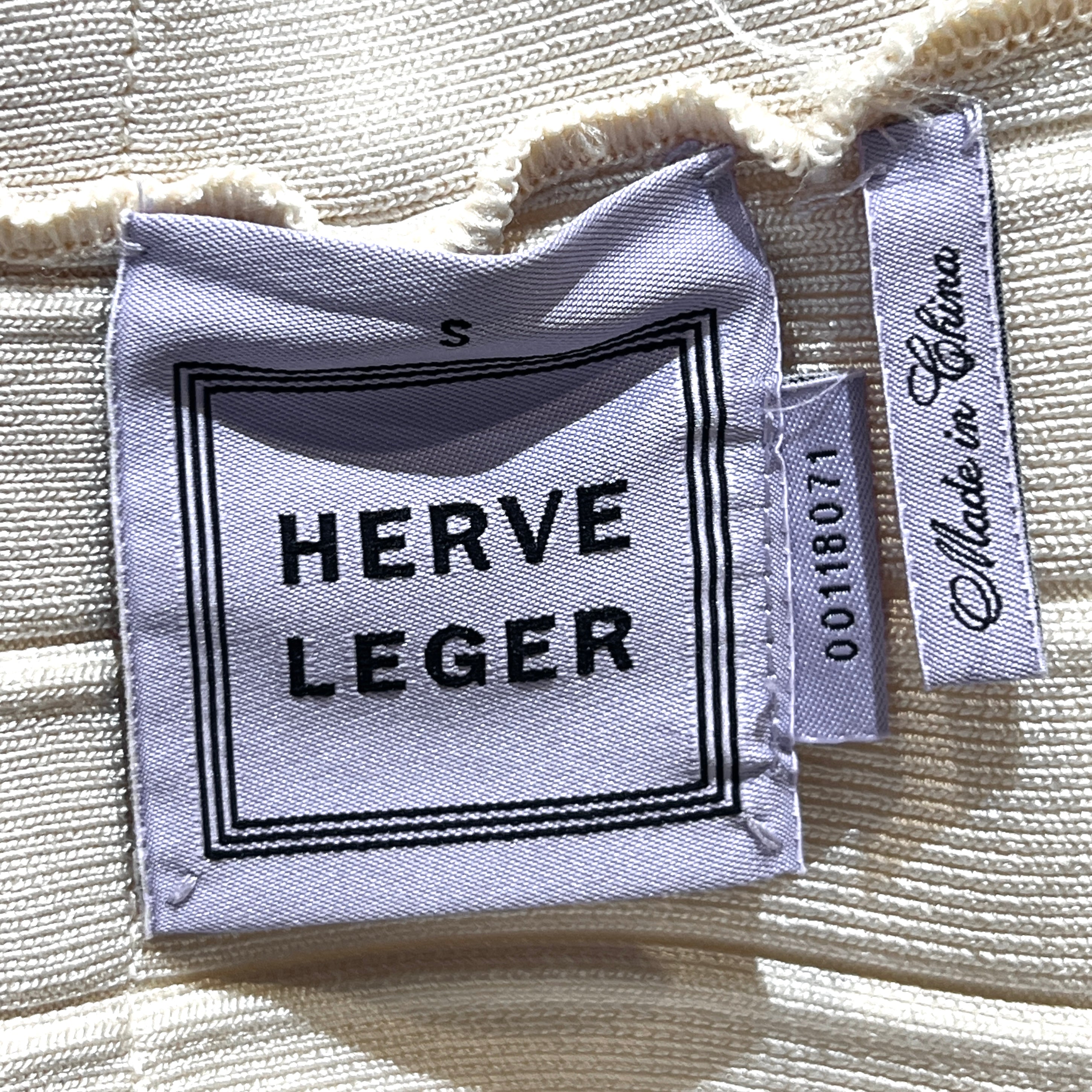 Herve Leger 1990's Beige Bandage Dress, label