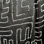 1920's Art Deco Geometric Beaded Black Silk Satin Evening Dress, missing beads