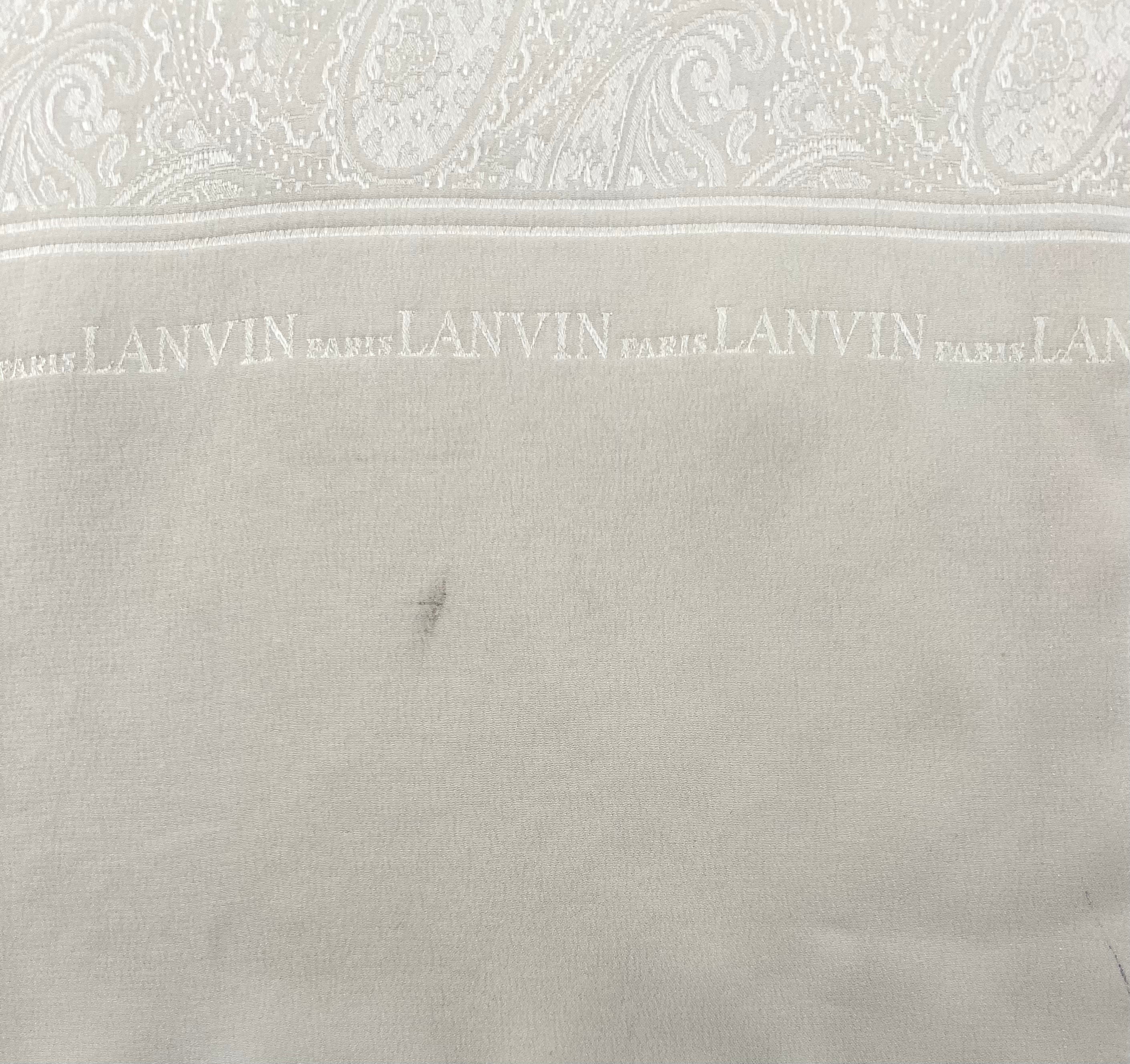 Lanvin Cream Paisley Silk Jacquard Scarf, detail 2