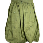 Chanel '08 Resort Army Green Pinstripe Cargo Bubble Skirt, NWT BACK 6/7