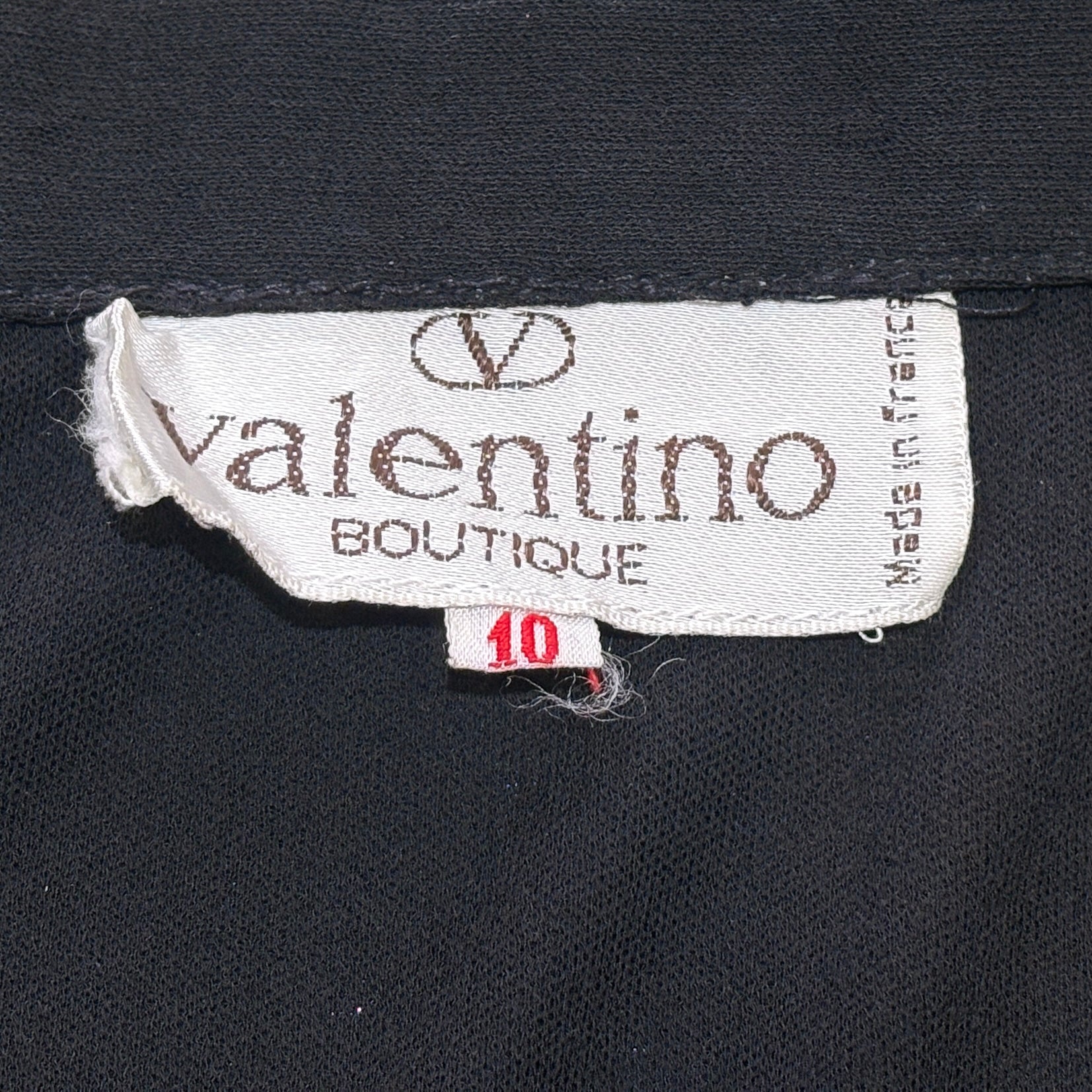 Valentino 1980's Black Asymmetrical Silk Jersey Tassel Skirt, label