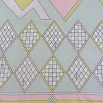 Emilio Pucci 1970's Pastel Geometric Silk Jersey Long Sleeve Tunic Blouse, detail 2
