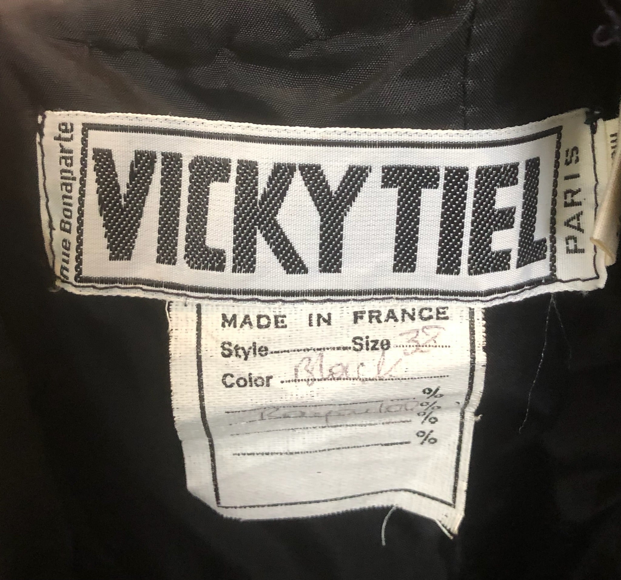 Vicky Tiel 80s Black Jersey Halter Neck Body Con Cocktail  Dress LABEL 5 of 5