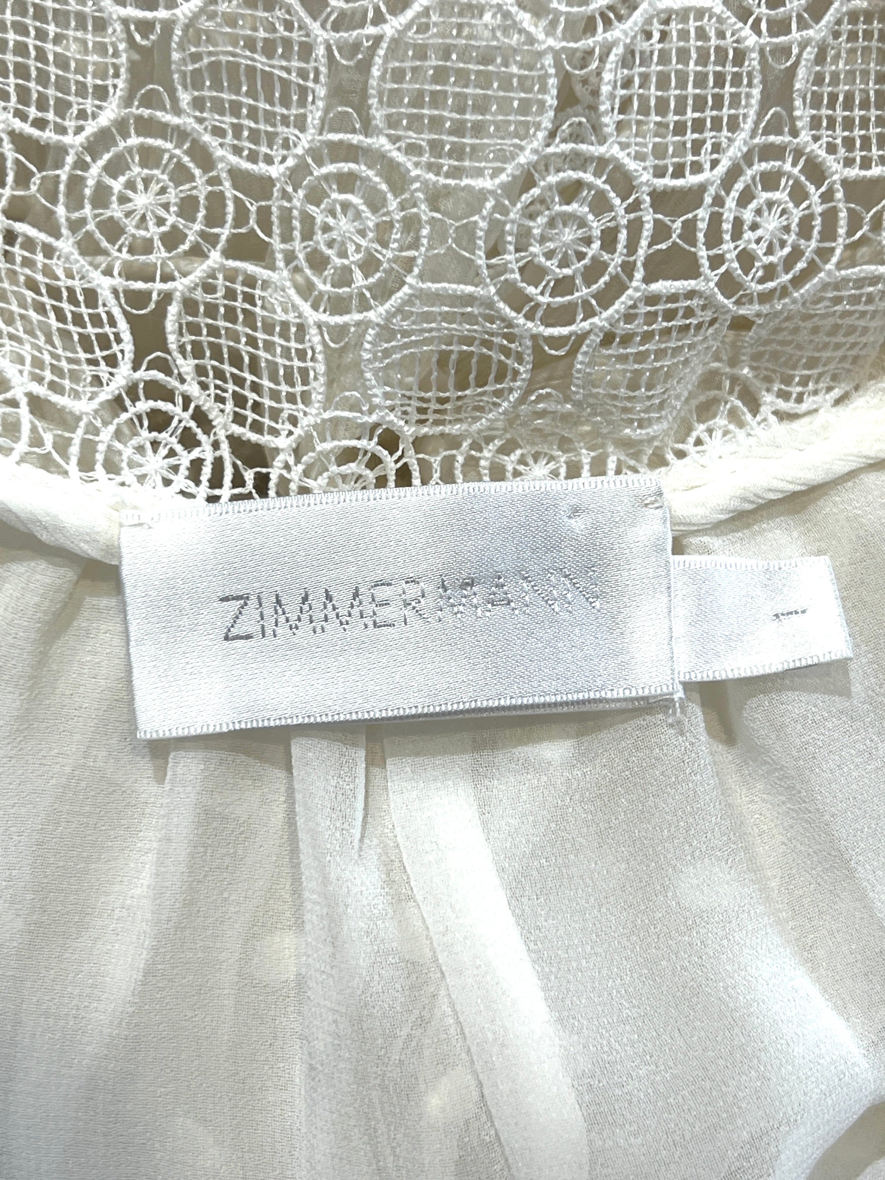 Zimmermann 2016 White Silk Swiss Dot Romper label