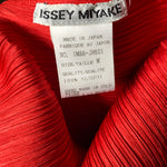 Issey Miyake '90s Plissé Cherry Red Scoop Neck Dress LABEL 5/5