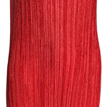 Issey Miyake '90s Plissé Cherry Red Scoop Neck Dress DETAILS 2/5