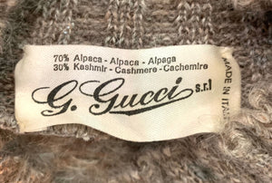 Gucci '70s Grey & Brown Chevron Alpaca Cashmere Sweater LABEL 6 of 6