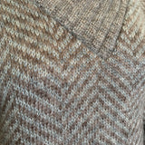 Gucci '70s Grey & Brown Chevron Alpaca Cashmere Sweater DETAIL 5 of 6