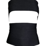 Yves Saint Laurent S/S 2001 Tom Ford Runway Black Bandage Wrap Belt Top FRONT #2 4/9