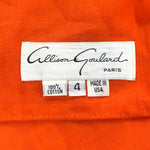 Allison Goulard 1980's Bright Orange Cotton Skirt Ensemble, label