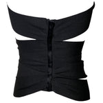 Yves Saint Laurent S/S 2001 Tom Ford Runway Black Bandage Wrap Belt Top BACK 8/9