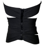 Yves Saint Laurent S/S 2001 Tom Ford Runway Black Bandage Wrap Belt Top BACK 8/9