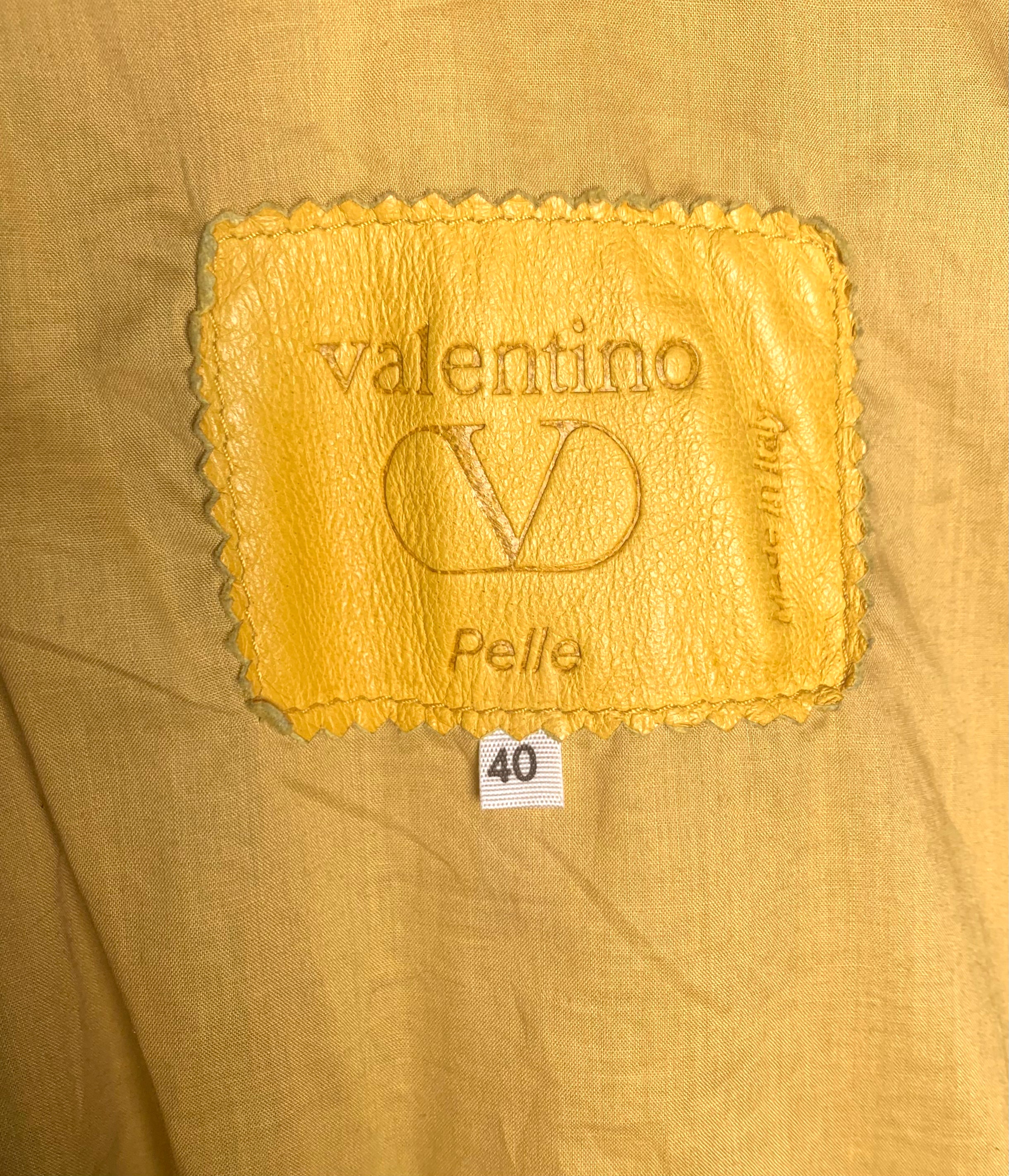 Valentino 1980's Yellow Nappa Lambskin Leather Shirt Jacket LABEL 6/7