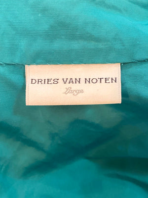 Dries Van Noten Turquoise Embellished Bomber/ label 