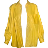 Valentino 1980's Yellow Nappa Lambskin Leather Shirt Jacket UNBUTTONED 2/7