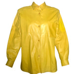 Valentino 1980's Yellow Nappa Lambskin Leather Shirt Jacket FRONT 1/7